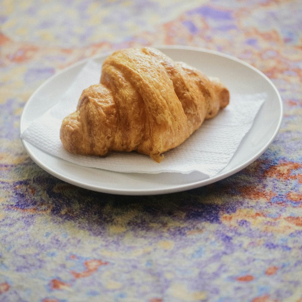 Butter croissant on a plate