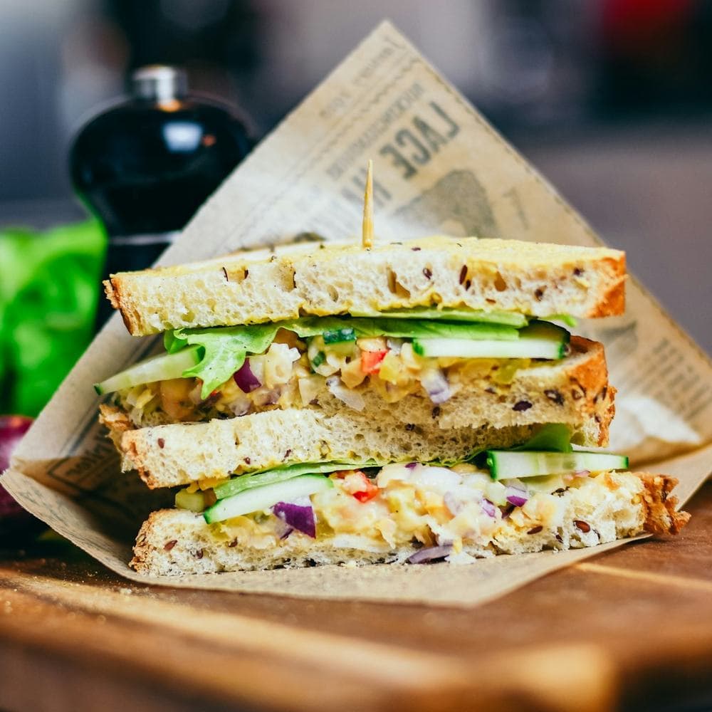 Egg mayo sandwich on soft milk bread