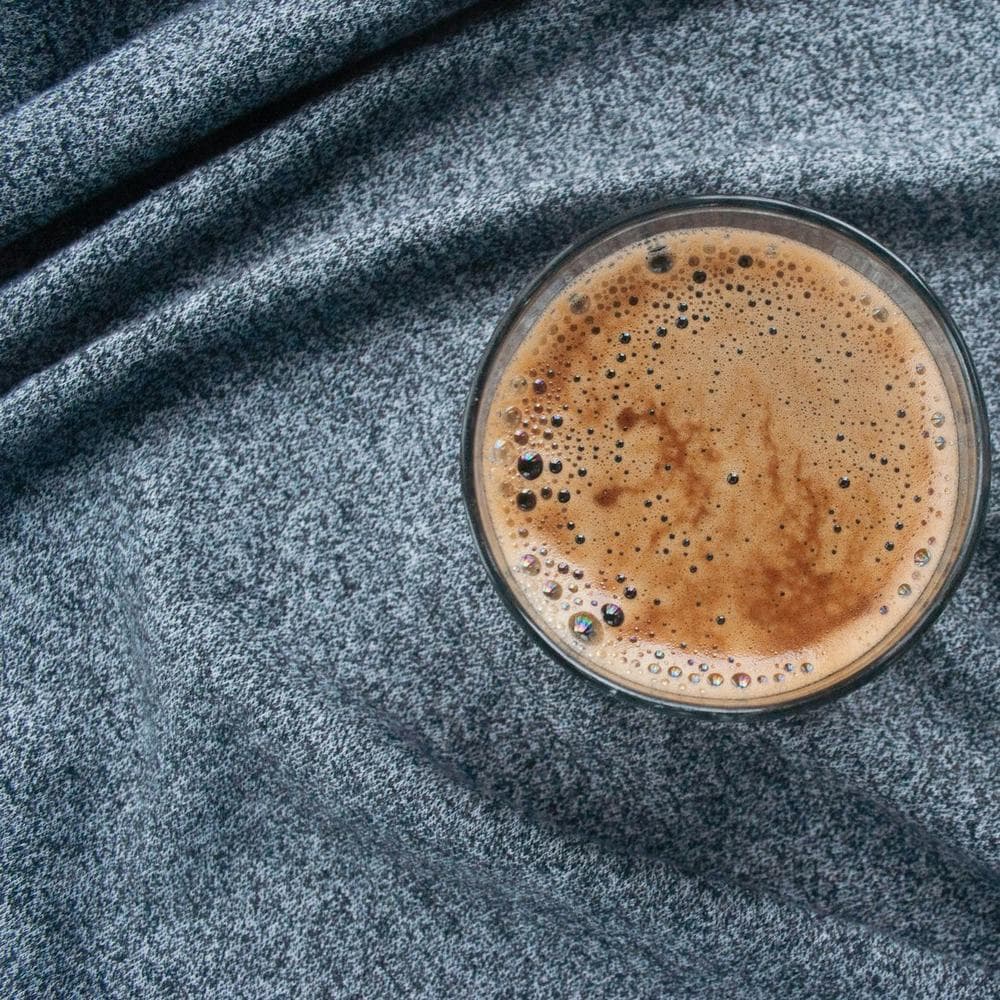 Hot chocolate in a cup, seen from above